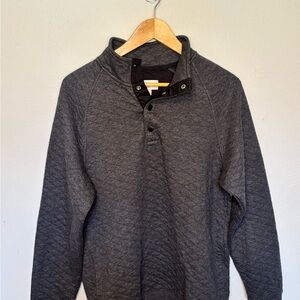 Gray Quilted Pullover Sweatshirt